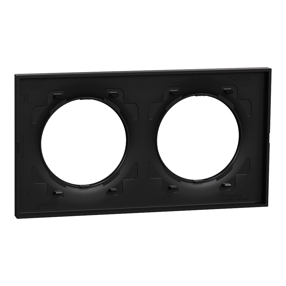 Odace Origine plaque 2 postes noir